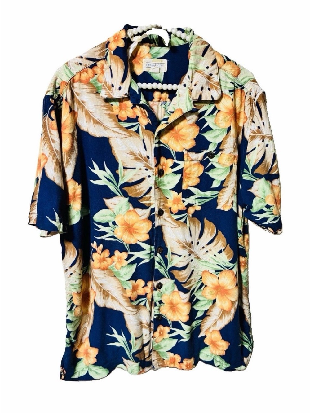 Ocean & Coast Men’s Tropical Hawaiian Size Large Button Up Short Sleeve Shirt